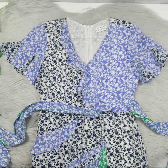 TANYA TAYLOR Bianka Ditzy Mixed Floral Silk Mini Dress Women’s Size 6 - Picture 9 of 16